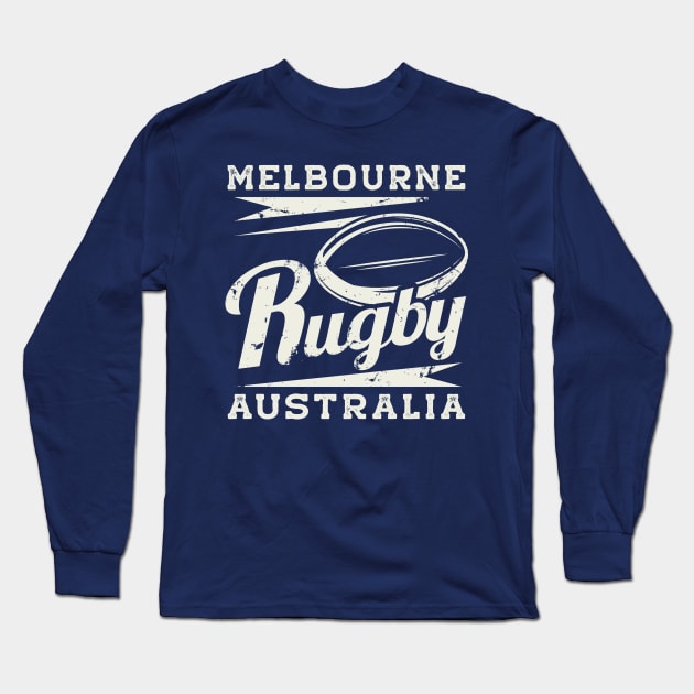 Vintage Melbourne Australia Rugby Long Sleeve T-Shirt by tropicalteesshop